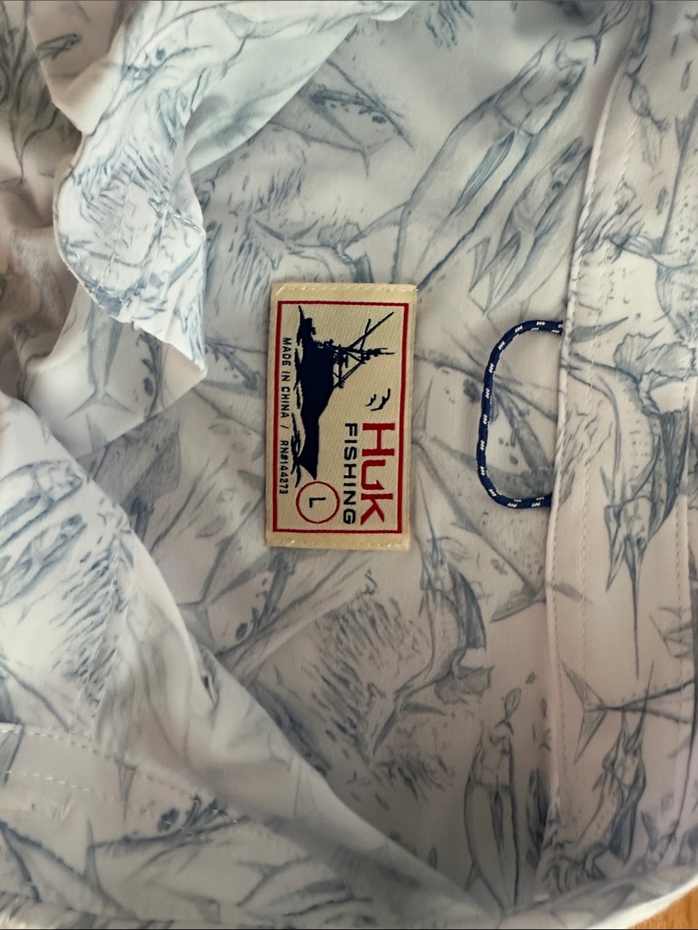 Huk Light Blue & White Short-Sleeve Printed Button-Down Shirt - Picture 2 of 4
